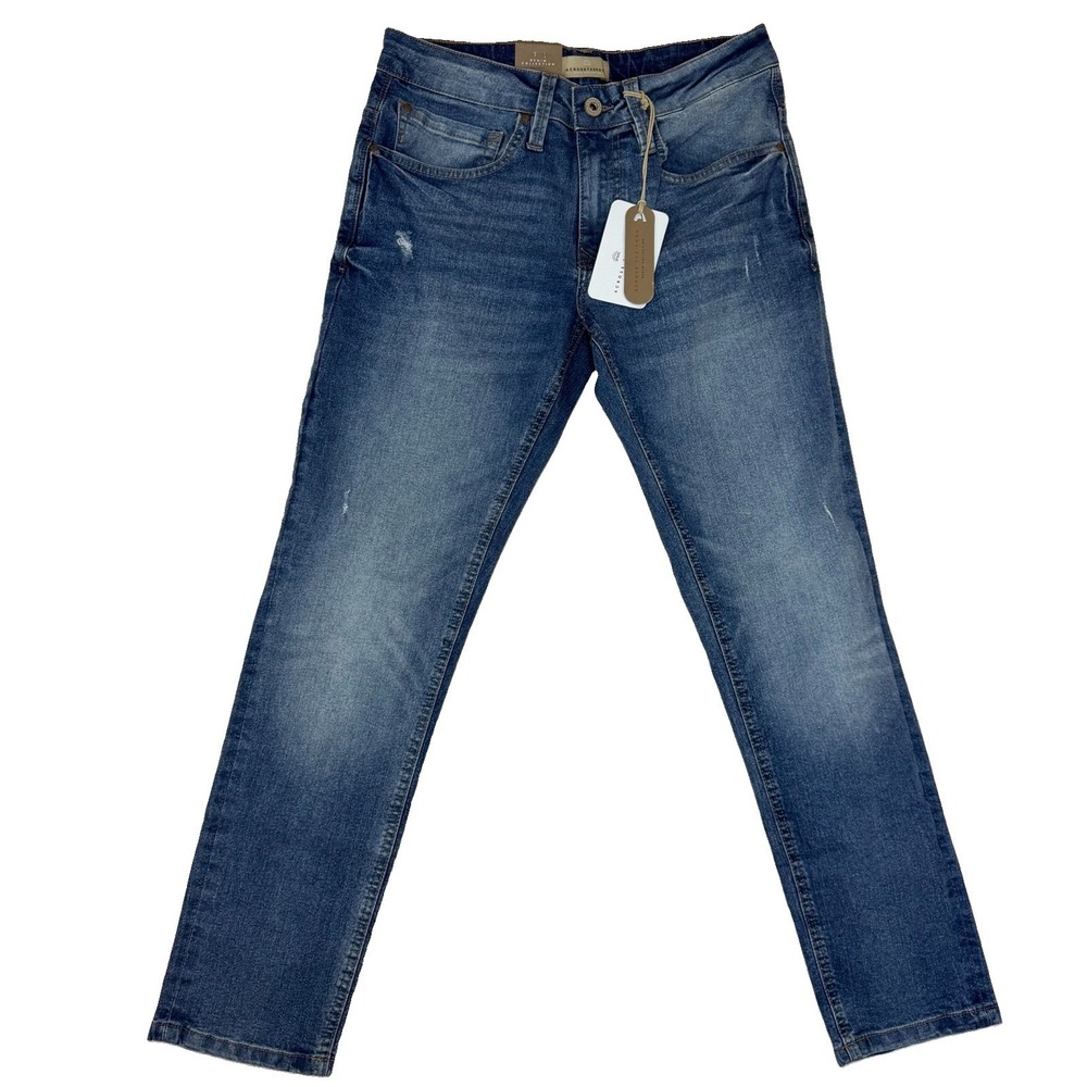 NWT Across The Pond The Agent Men's Slim Stretch Jeans Sz 30x30 Whiskers New